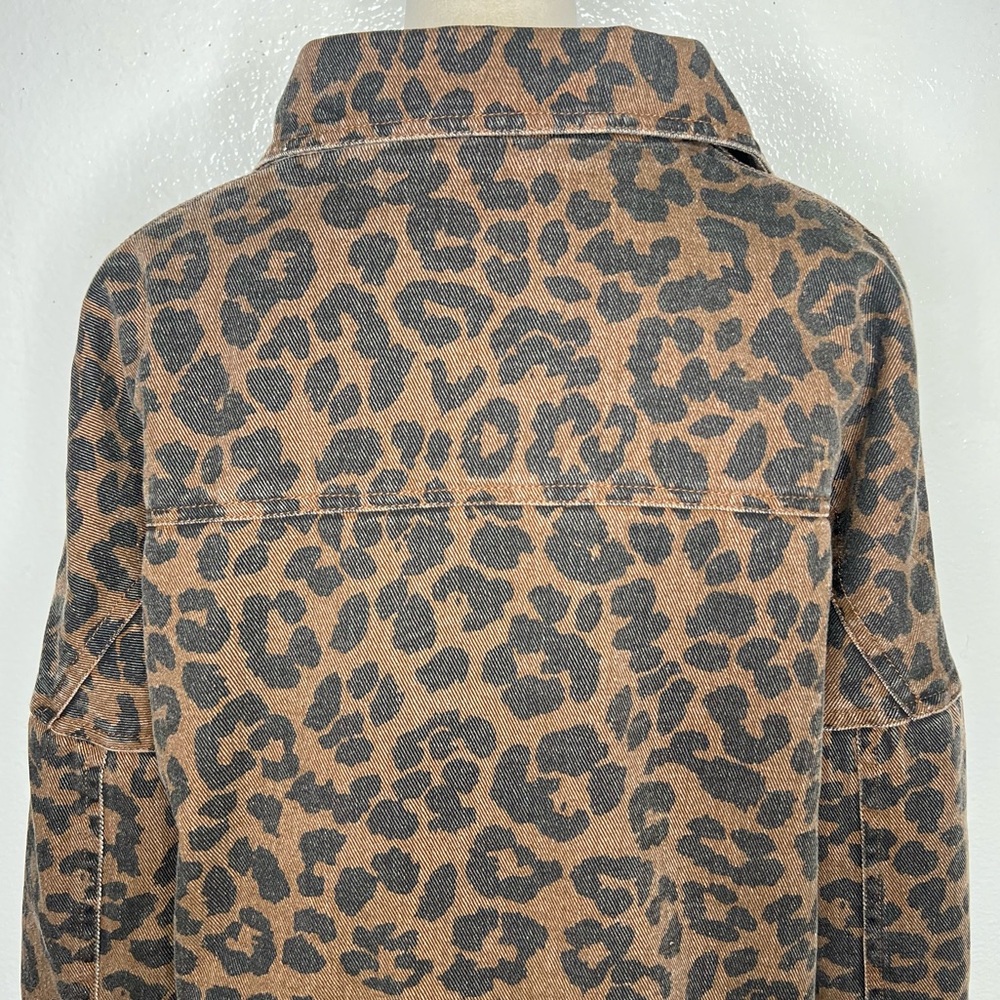 superdown Brown Leopard Print Jean Jacket with Bl… - image 7